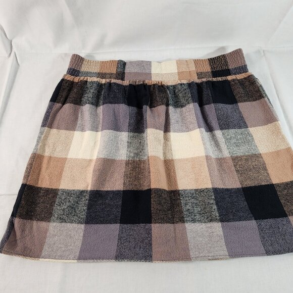Kavu Women’s Sz LARGE Plaid Skirt All Cotton Designer Fashion Pull On Stretch - Picture 7 of 10